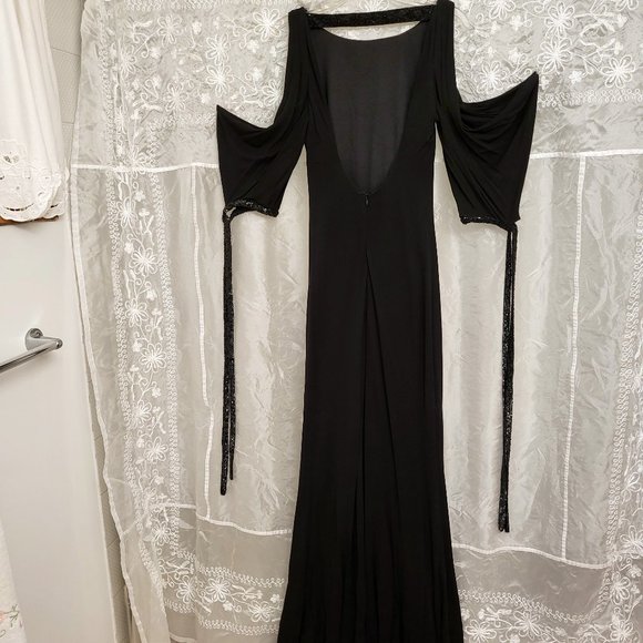 🌟Host Pick🌟 SEXIEST DRESS EVER! Badgley Mischka Collection, Black w/Sequins 4 - Picture 5 of 16